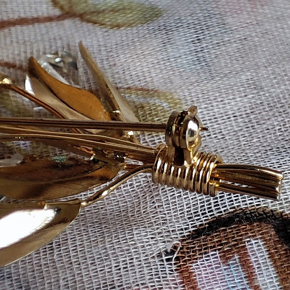 Unverified Juliana Gold Tone Crystal Clear AB Brooch Bicone Beaded Pin Stop EUC - Picture 9 of 11